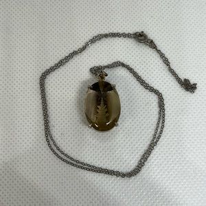 Etched Glass Pagoda Necklace